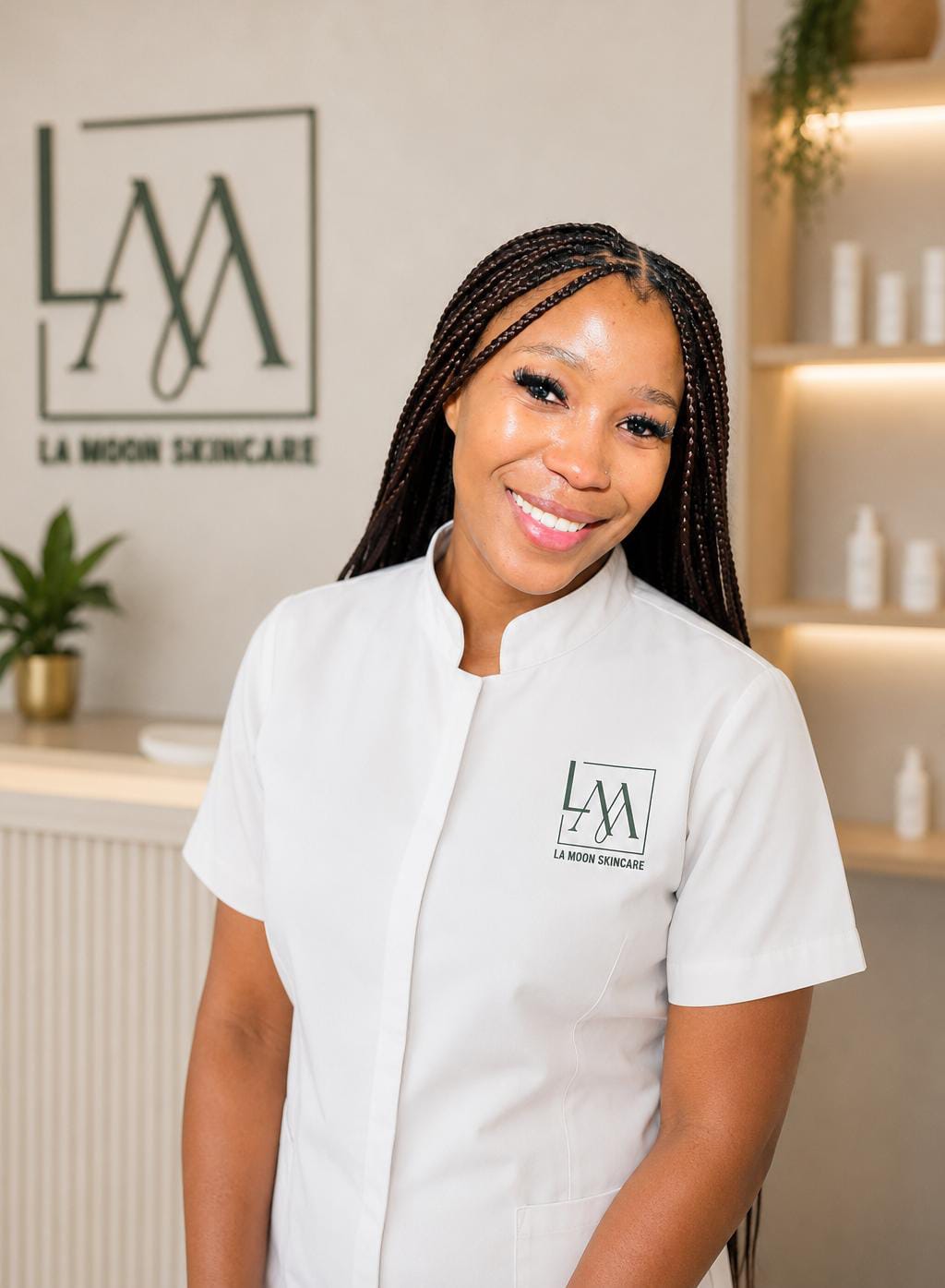 Ntombi, lead skincare therapist at La Moon Skincare, Pretoria Central