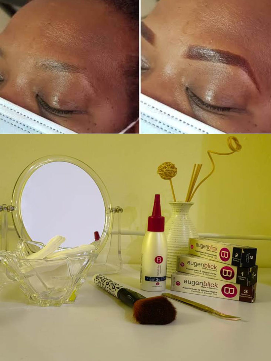 Eyebrow tinting and shaping